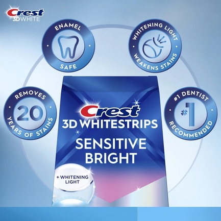 Відбілювальні смужки Crest 3D Whitestrips Sensitive & Gentle + LED Light